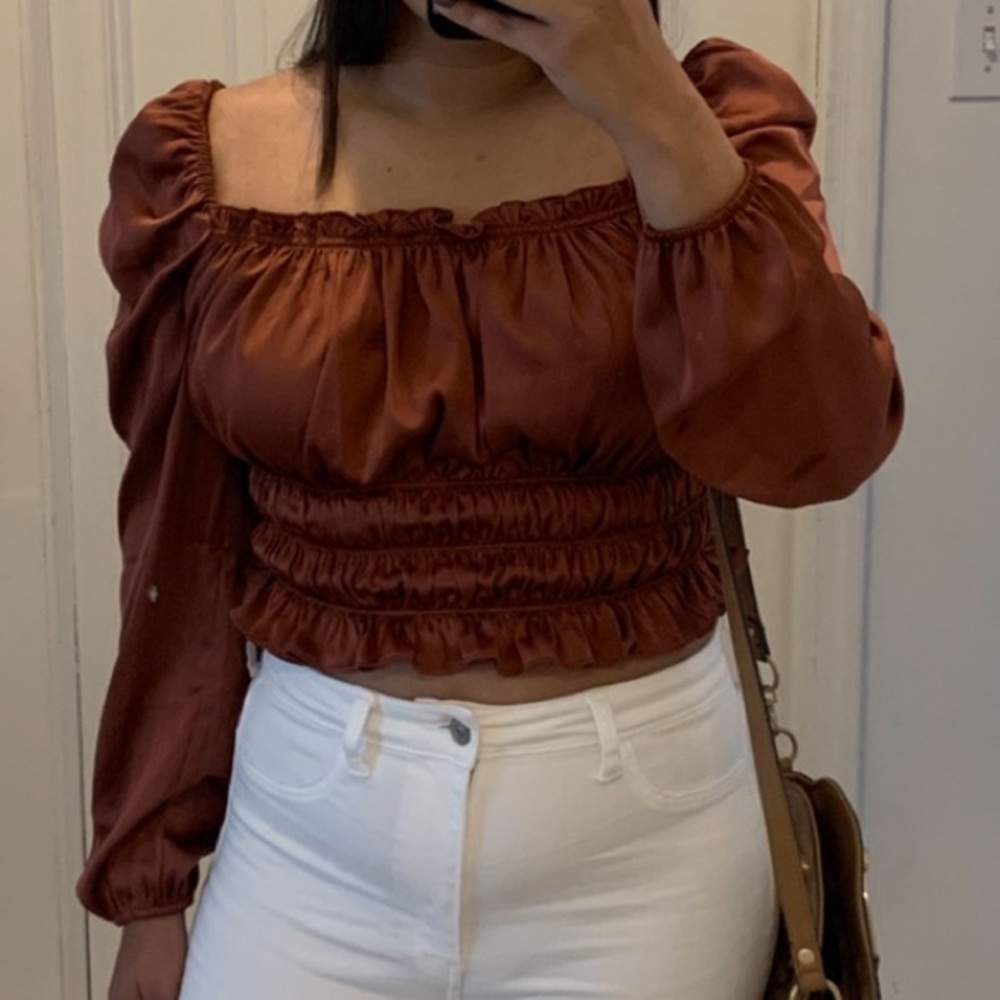 Satin brown blouse